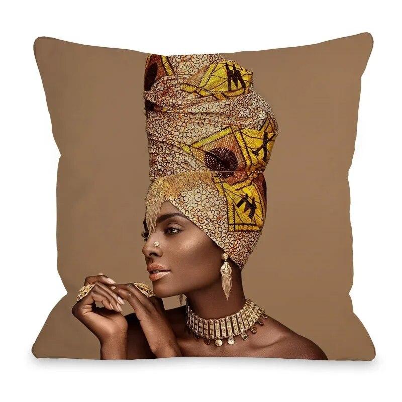 Home Decor Fashion Afro Black Women Girls Sofa Pillowcases Bedroom Living Room Cushion Covers