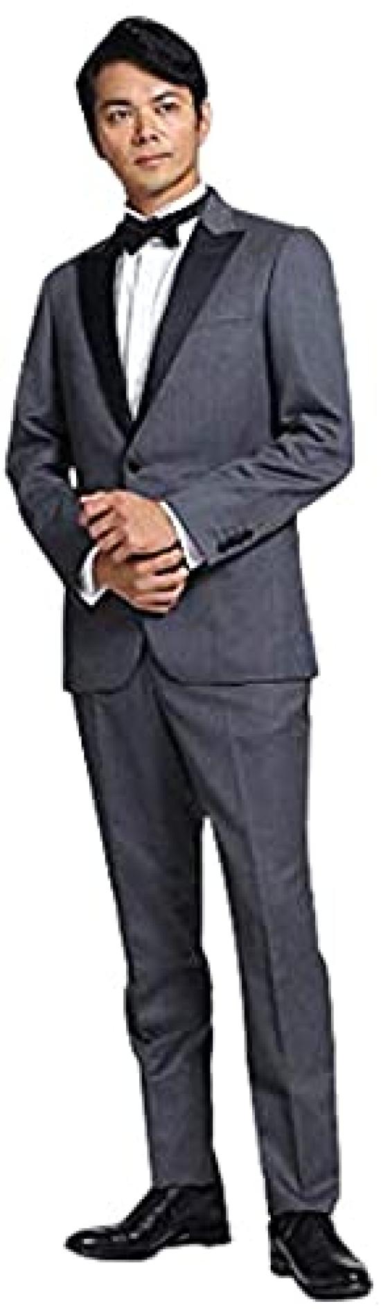 

Takeo Kikuchi FORMAL Peak Lapel Tuxedo Cloth Charcoal Gray 04 Men s Suit, 07061001, (014) (LL)