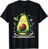 Angry Meditating Avocado Foodie Yoga Pose Graphic Print Men's Cotton T-Shirt Casual Crewneck Tee