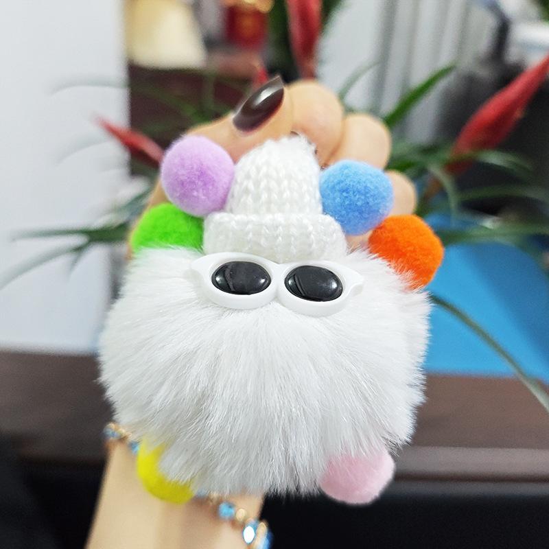 Imitation Plush Briquettes Pendant Car Key Bag Cartoon Plush Doll Pendant Trendy Cool Keychain