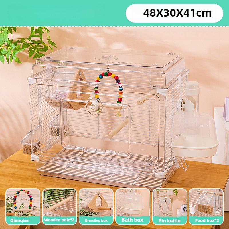 Transparent Bird Cage Easy Interaction Parrot Cage Household Large Space Ornamental Cage Large Villa Bird House Viewing Nest