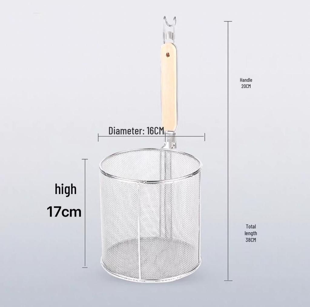 304 Stainless Steel Noodle Skimmer Ladle - Large Strainer for Mala Tang and Soup