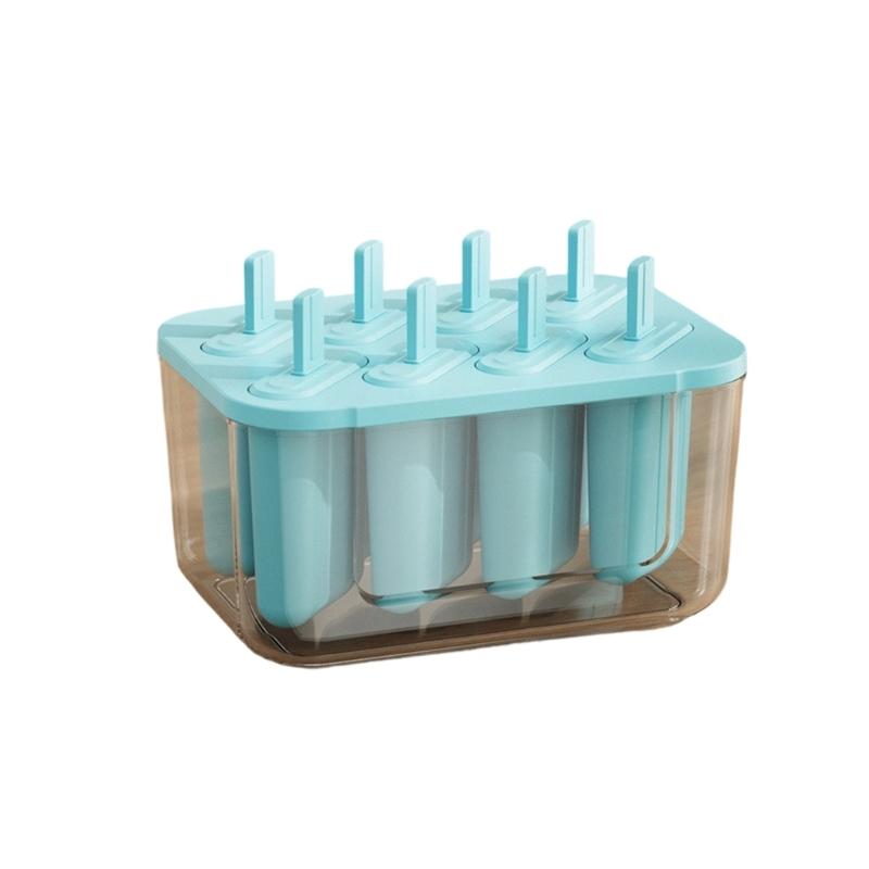8 Compartments Popsicles Molds with Tight Sealing Lid for Homemades Ice Lolly Mould Kitchen Gadget