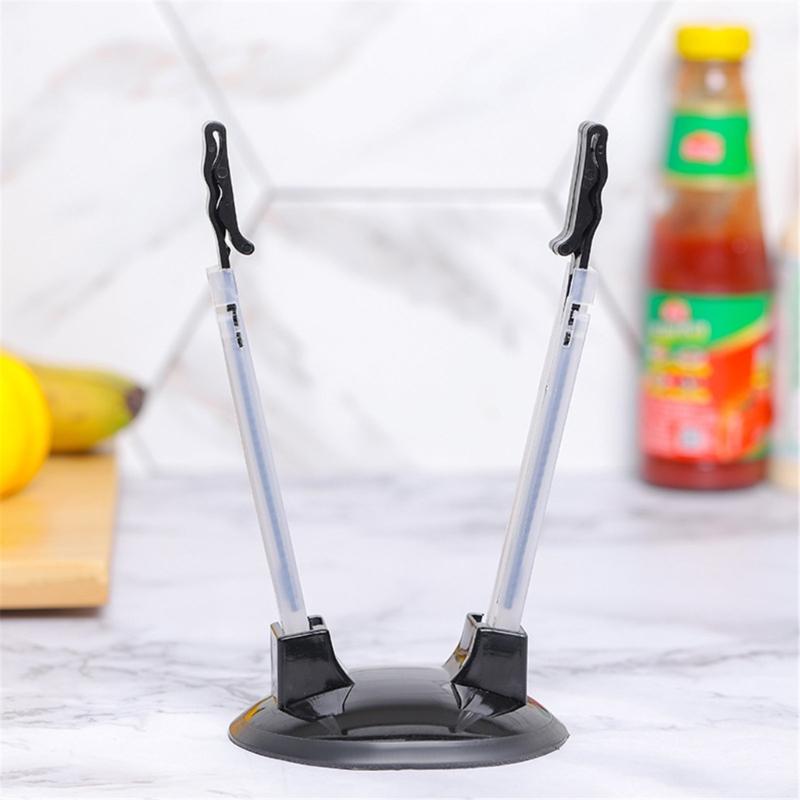 Plastic Freezer Bag Stand Secure Nonslip Base Adjustable Clip Kitchen Meal Preparation Organiser Storage Rack