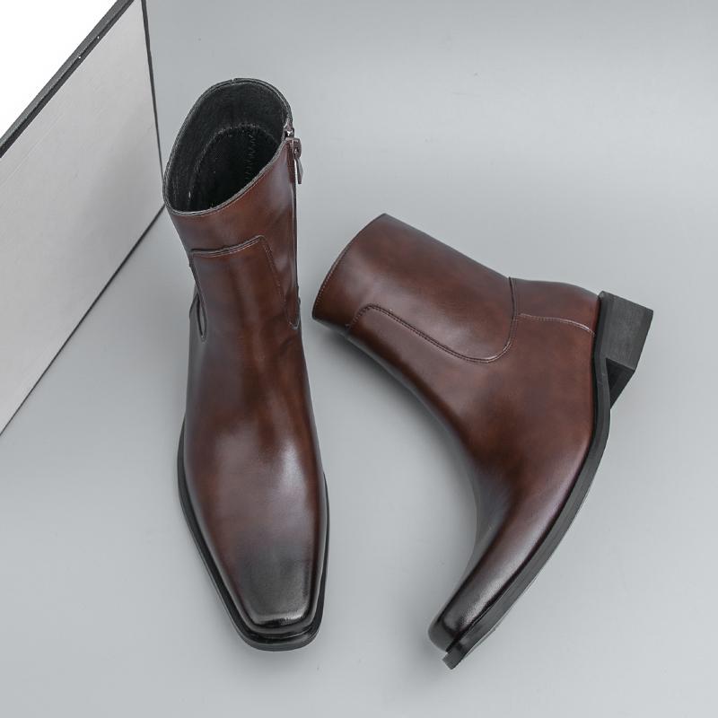 New Arrival Leather Men Mid-Calf Boots All-Match Business High Top Shoes Outdoor Casual Shoes Versatile Male Chelsea Boots Botas