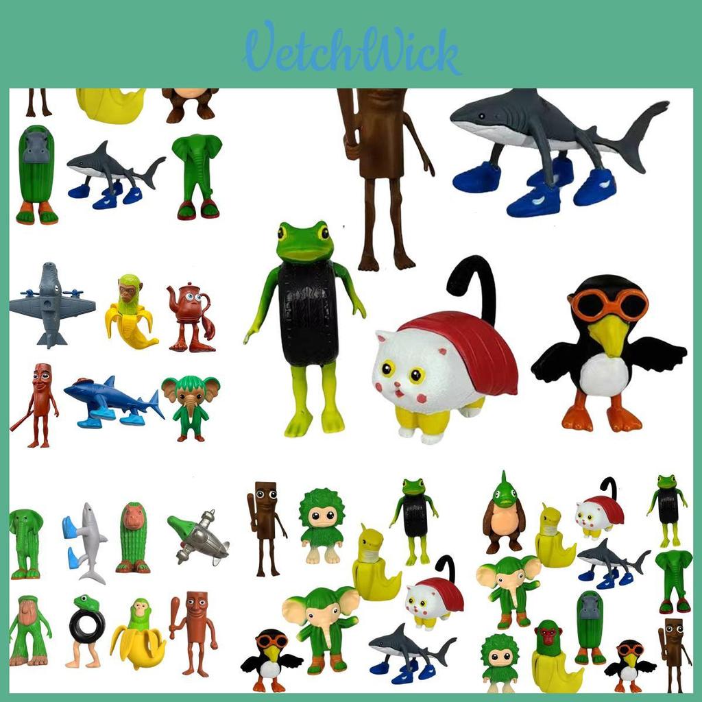 Italian Brainrot Al Pvc Figurine Set With Shark And Wooden Bucket For Collectors And Kids