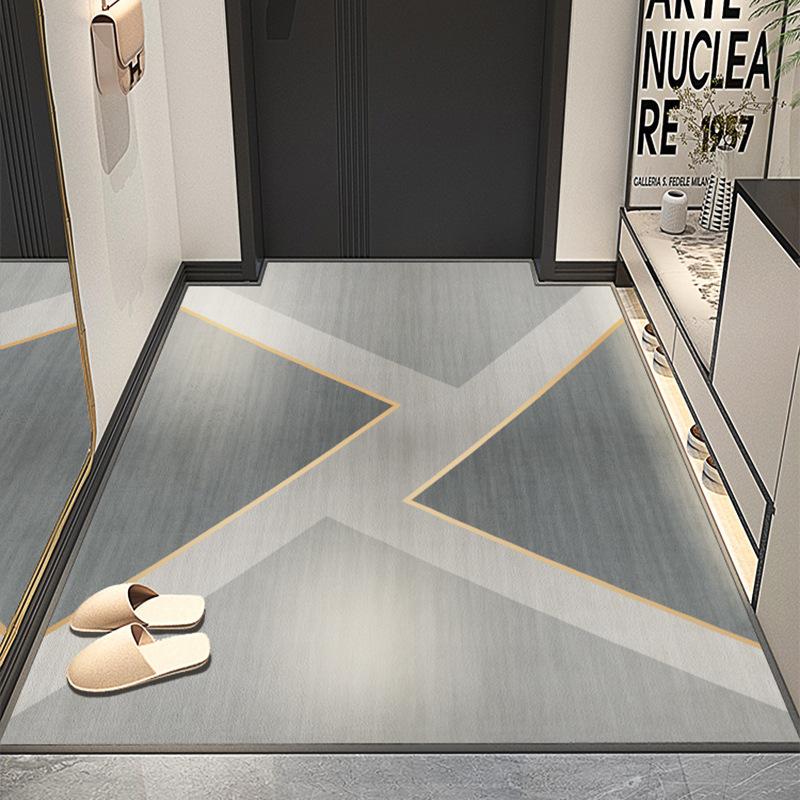 Home Floor Mat Advanced Sense Entrance Door Crystal Velvet Floor Mat Household Cutting Door NonSlip Foot Pad