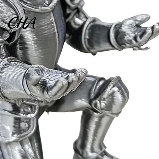 Desktop Storage Ornament 3D Printed Knight Pen Holder, Kneeling Armor Stand, Vintage Desk Statue Stationery Organizer for Office Study And Gaming