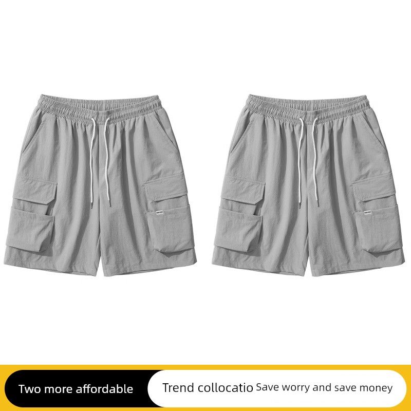 Trendy Vibe Wind Black Casual Shorts Pocket Decoration