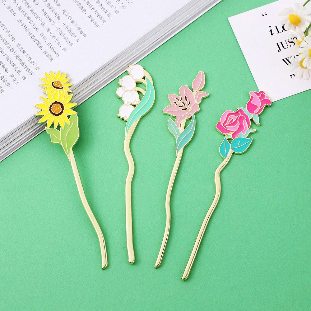Metal Sunflower Bookmark Creative Flower Book Mark Bookmark Reading Assistant Book Support Beautiful Stationery School Supplies