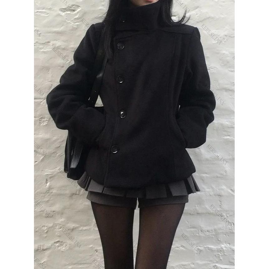 Strada Autunno Inverno Monocolore Cappotto Dolcevita da Donna Y2K Hip-hop Retro Harajuku Carino Casual Versatile Top da Donna