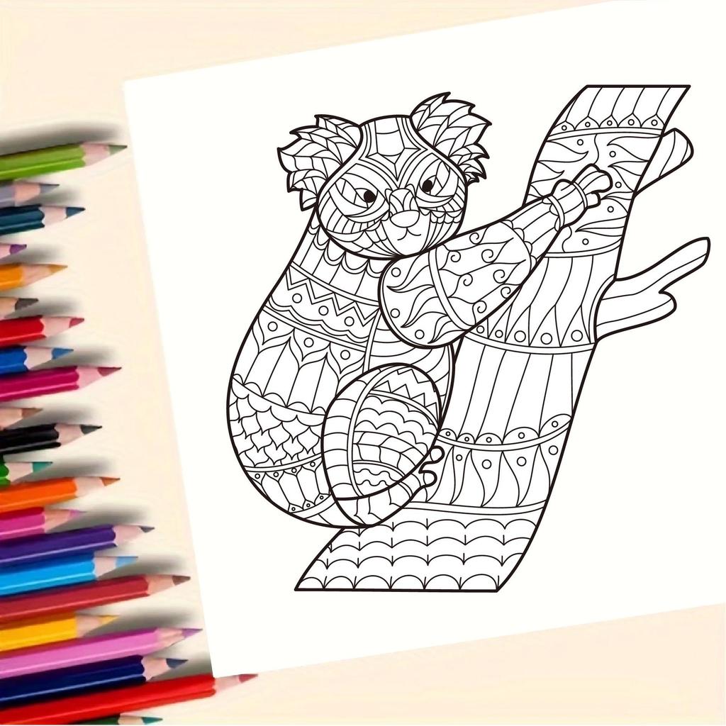 Cross Mandala Animal Coloring Book: 24 Pages of Creative Watercolor and Doodle Illustrations for Adults