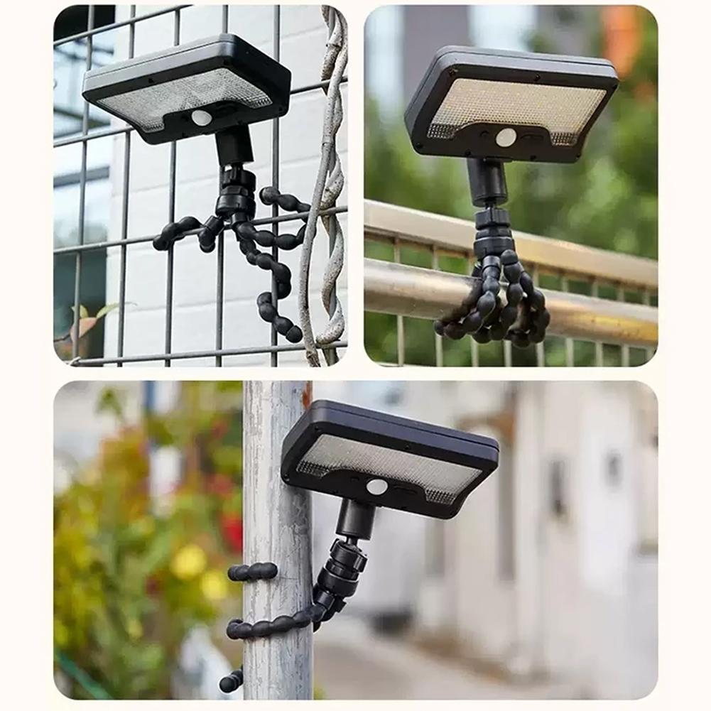 Solar Wall Light Solar Powered Flood Light Auto On/Off Motion Sensor Garden Light Outdoor Flexible Octopus Tripod Camping Light