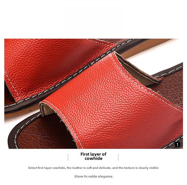 Męskie i damskie antypoślizgowe skórzane kapcie do drewnianych podłóg wewnątrz pomieszczeń