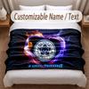 Leicester City Printed Flannel Blanket Custom Name Text Soft Warm Throw For Bedroom Holiday Gift