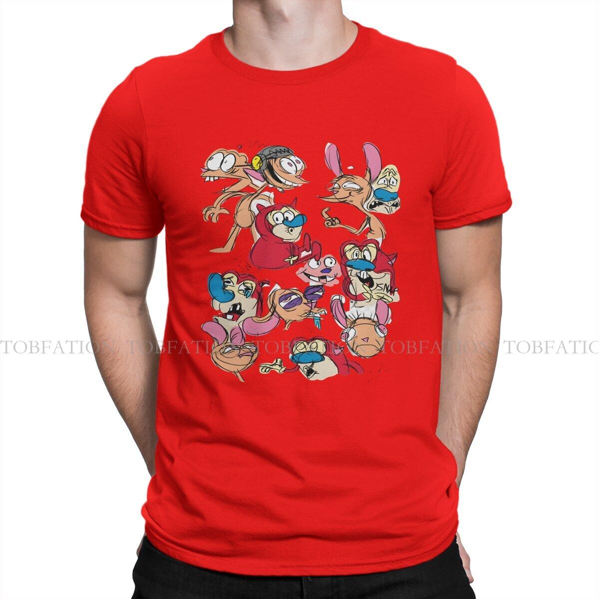 ZX Show The Ren Stimpy Show Anime Men T Shirt Cotton Fashion ONeck TShirt Harajuku Streetwear S
