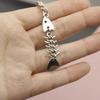 Elegant Fishbone Keychain Charm Pendant with Polished Fashion Accessory Portable for Comfortable Grip and Durability