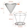 Moniko Coffee Dripper, Separable Stainless Steel Filter, 2-Layer Mesh, Paperless, Conical Shape, Lightweight, Reusable, 1-4 Cup Capacity