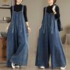 Retro schmal geschnittener Denim-Overall in Übergröße - Frühling, Sommer & Herbst