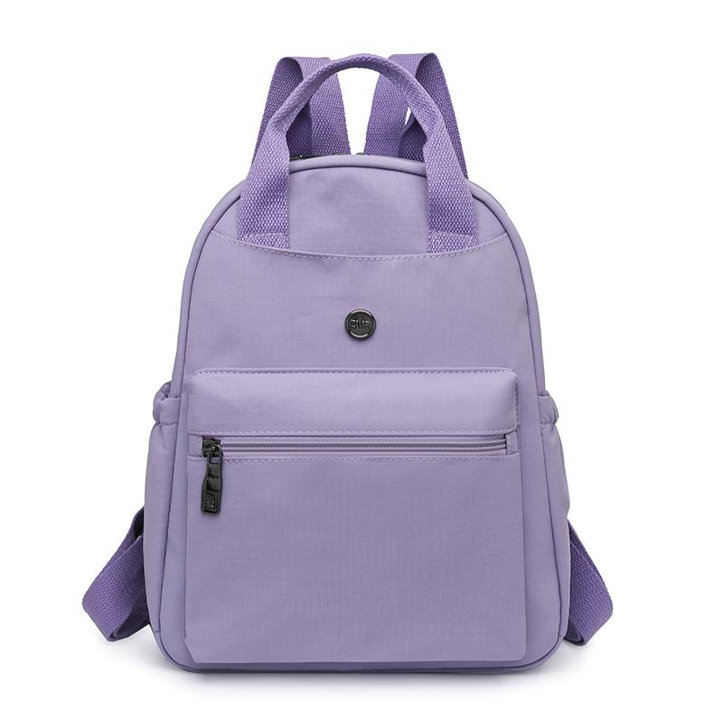 Solid Color Large Capacity Backpack Women Travel Backpack Lightweight College Student Schoolbag