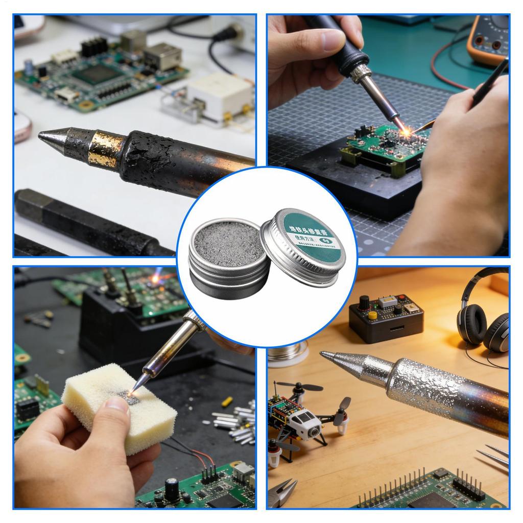 Tip Tinner for Soldering Iron Oxidation Removal Cleaner Solder Cleaner for Electronics Repair Workshop Home Garage Maintenance