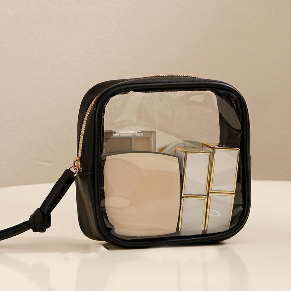 Portable PVC Cosmetic Bag Transparent Large Capacity Travel Storage Bag Waterproof Wash Bag for Travel Daily Use