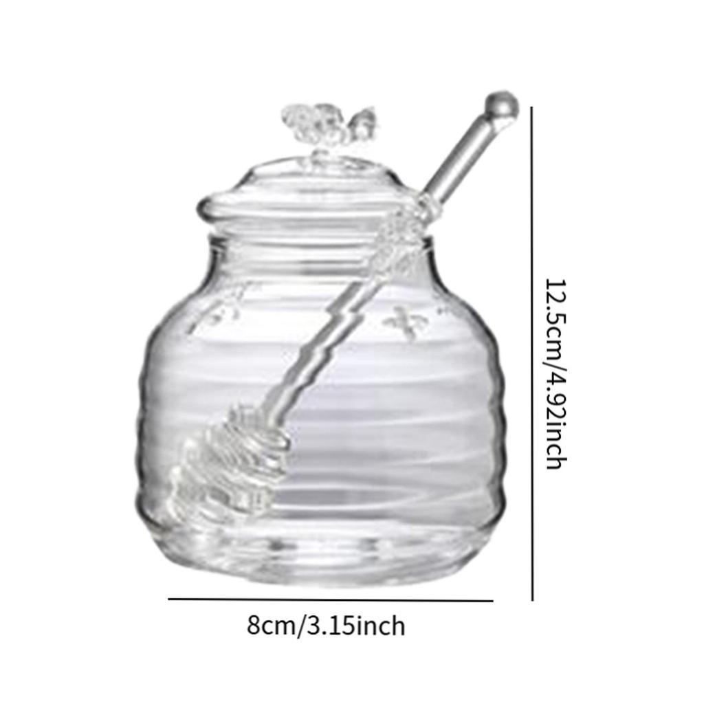 Przezroczyste Zbiorniki do Przechowywania Miodu Słoik na Miód z Nabierakiem i Pokrywką 8,11 uncji Szklany Ul Pojemnik na Miód Uchwyt