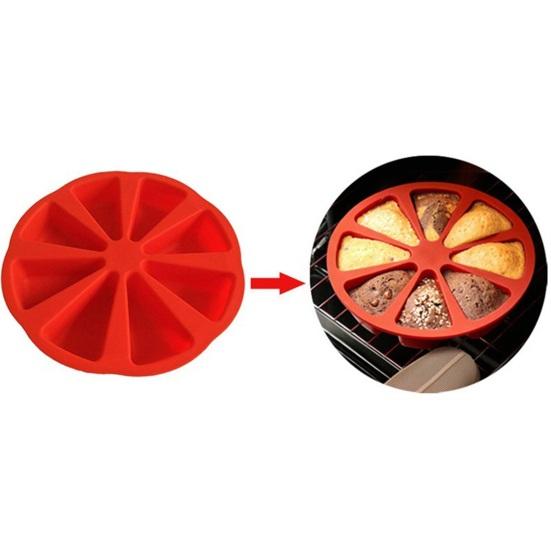 2/3 Stuks 8-Caviteit Siliconen Cakevorm Anti-aanbak Voedselkwaliteit Driehoekige Cakepunten Bakvorm DIY Keuken Maïsbrood Pizza Muffins Bakgereedschap
