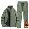 Unisex Fleece-Lined Softshell Rain Suit: Warm Winter Two-Piece Set