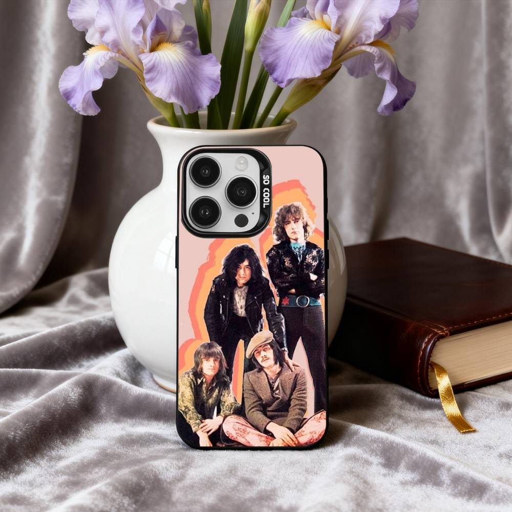 

Крутой чехол для телефона Rockin L-Led Z-Zeppelin BAND для iPhone17,16,15,14,13,12,11 Plus,Pro Max Конфетный Серебряный Покрытие Внутри iPhone15promax