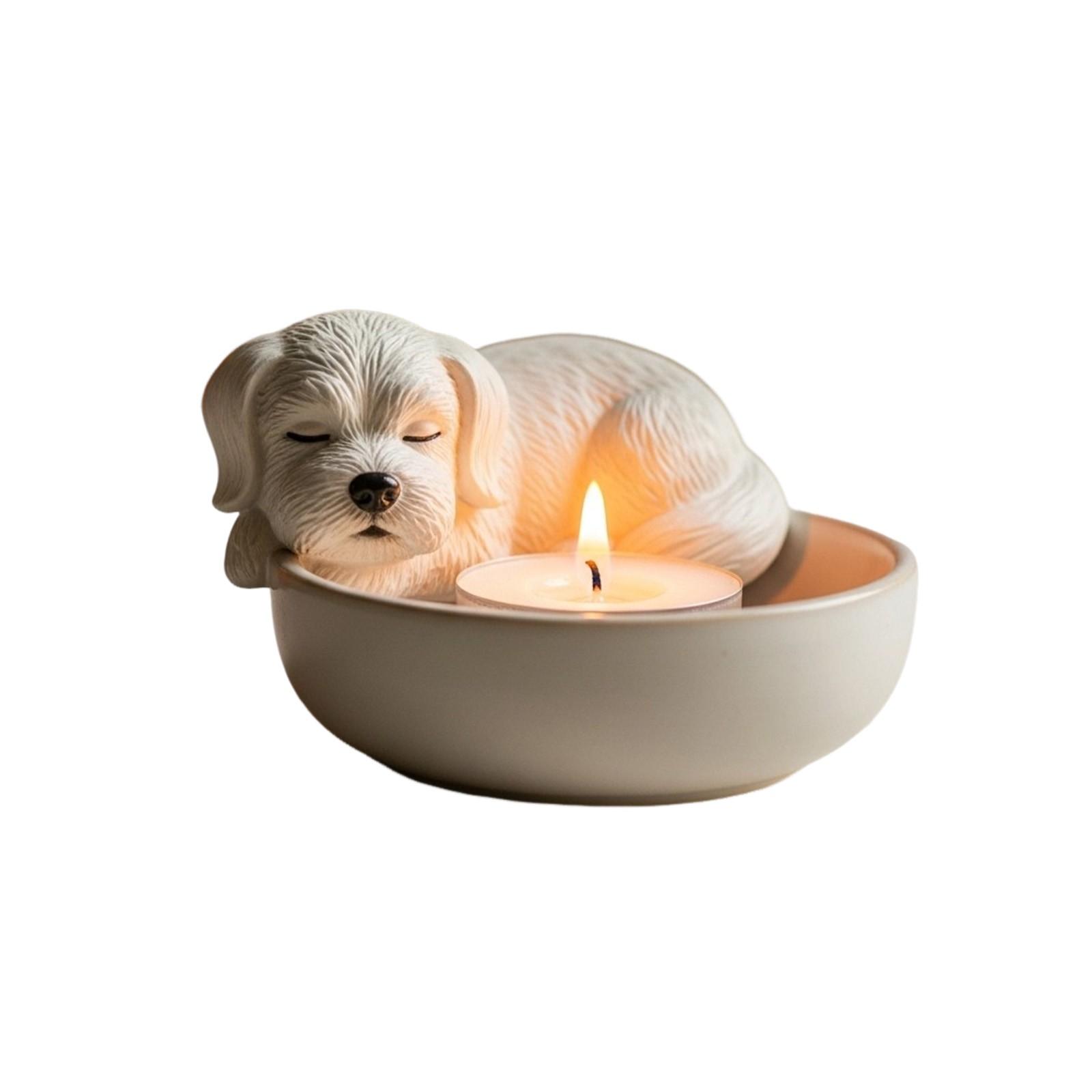 

Resin Puppy Candle Holder Ornaments Resin Ornaments Crafts One Size