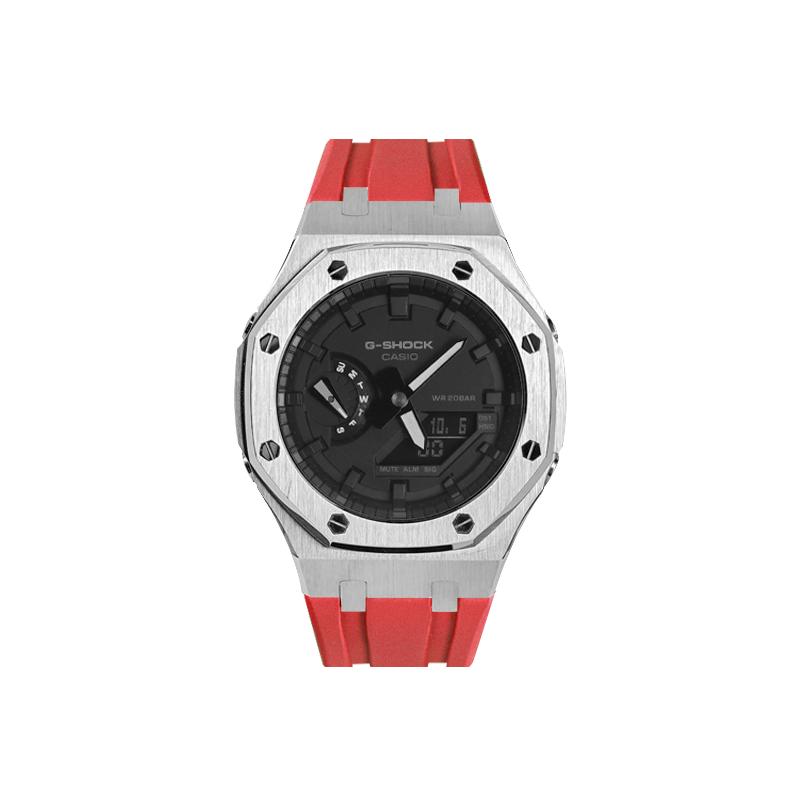 CASIO Men Liquid Crystal/Analog Dual Display Series Black Watch GA-2100-7A-