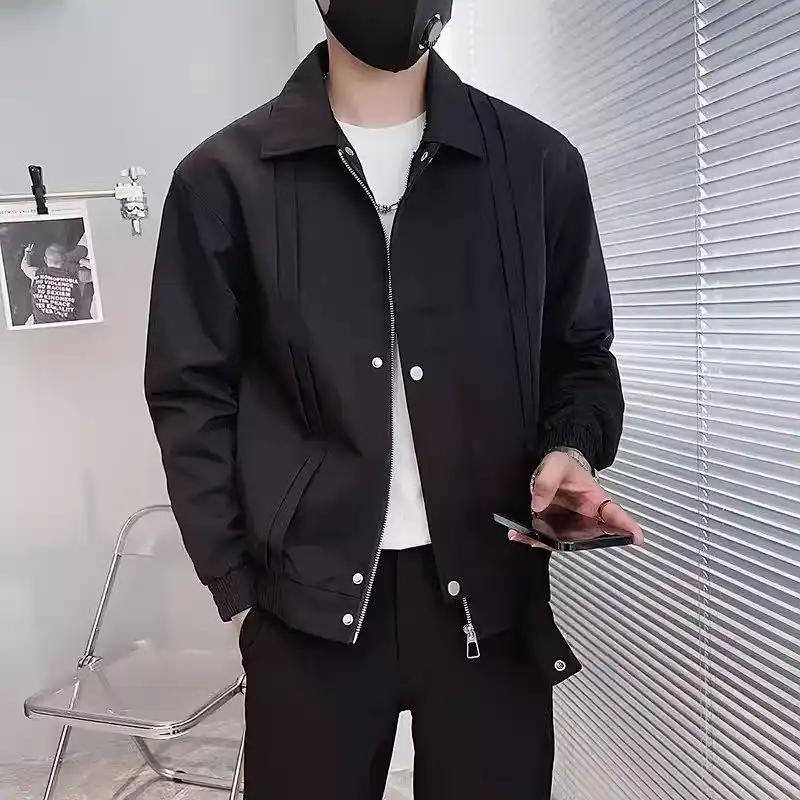 High End Color Block Jacket Men's Autumn New Best Seller Trendy Versatile Casual Fashion Short Outerwear