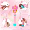 Bubble Wand for Kids, Princess Heart Bubble Machine Blower Maker Wand with Light, Easter Basket Stuffers Outdoor Toys Gifts for 1 2 3 4 5 6 7 8 Years