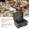 D2 Wooden Organizer Box Treasure Chest Vintage Style Coded Lock Alloy Tipping Wood Wide Application Vintage Jewelry Storage Box