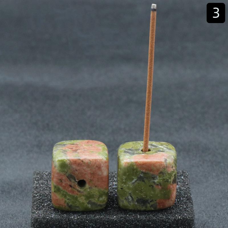 Natural Crystal Stone Square Incense Holder Base Crystal Aroma Stone Incense Holder Home Decoration Interior Decoration
