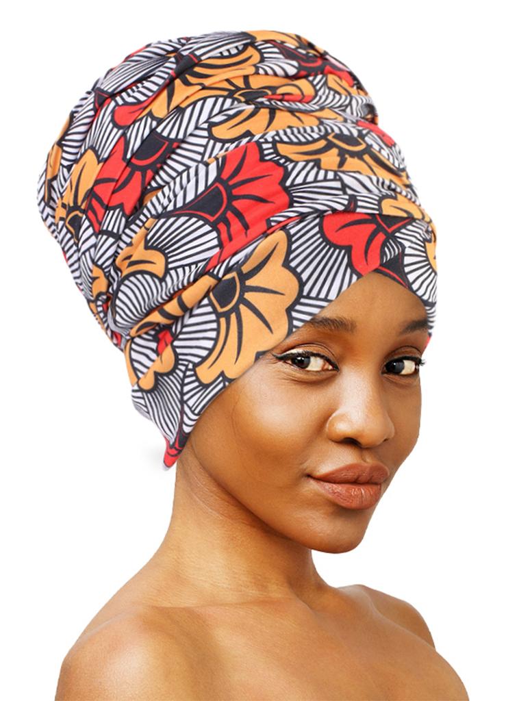 New Women African Print Turban Soft Headwraps Headband Long Hair Head Wrap Scarf Tie Head Scarf Bandanas Hair Accessories