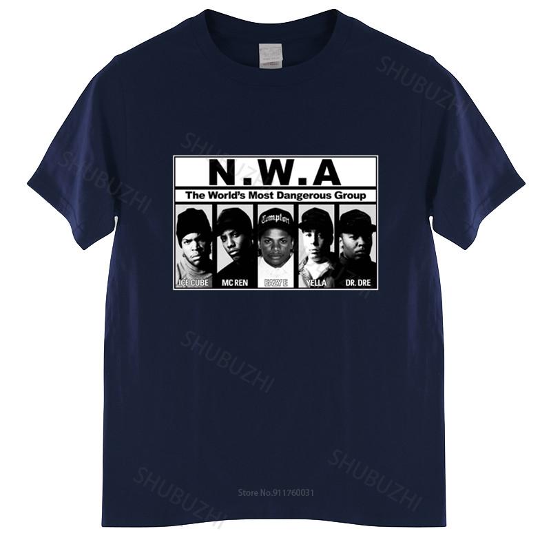 Унисекс роскошная хлопковая футболка NWA NWA Унисекс футболка Самая опасная группа в мире Свободные топы для него футболка большого размера S