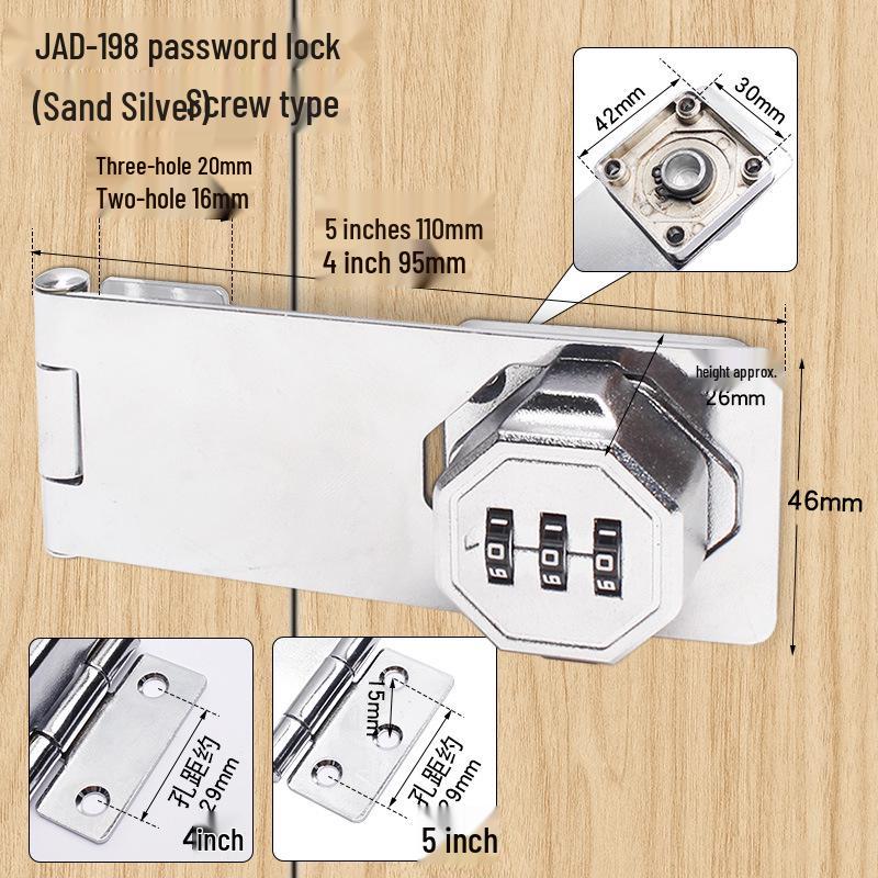 Three-Digit Multi-Purpose Mechanical Password Lock for Cabinets and Drawers