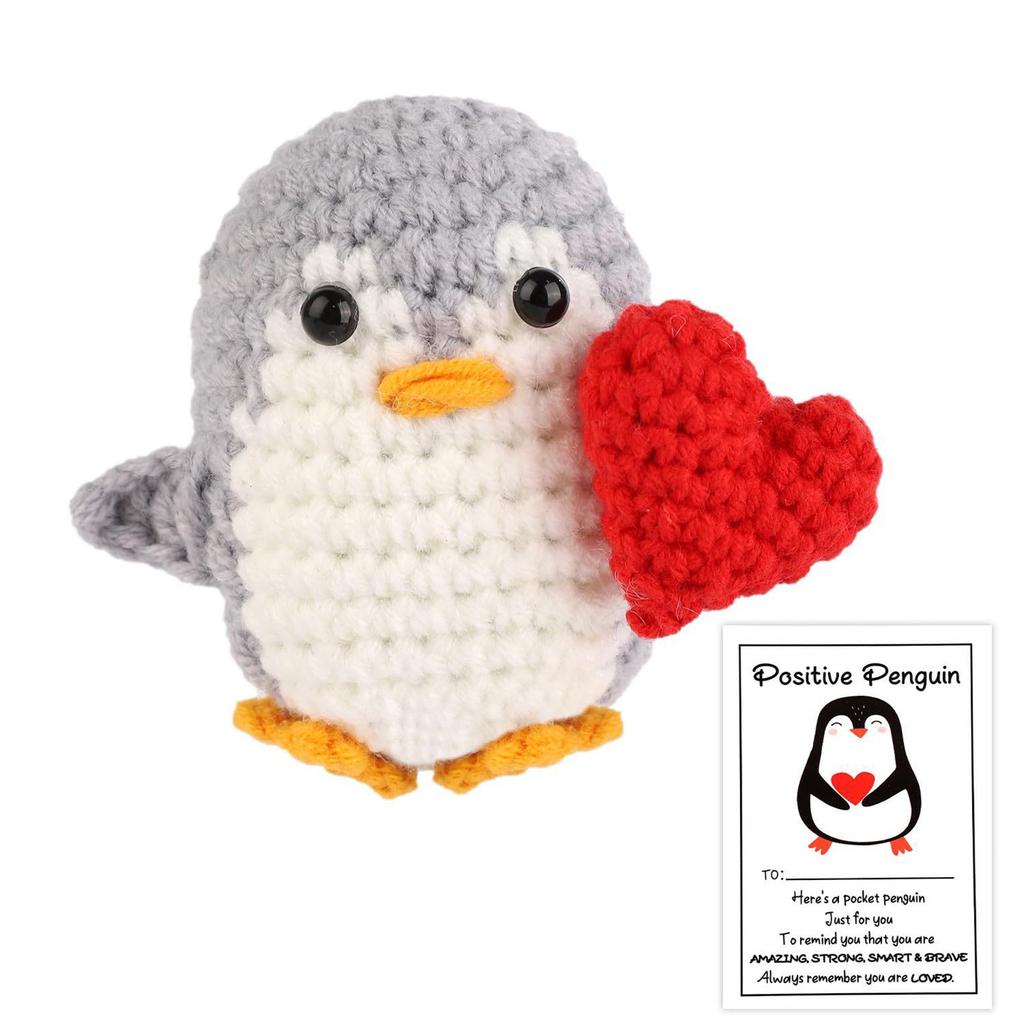 Love Penguin Handmade Crochet Decoration Decoration Doll Cute Positive Energy Handmade Woven Doll