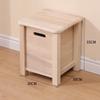 Solid Wood Square Stool with Storage Drawer Sofa Bedside Low Table Change Shoes Bench for Entrance Hallway Ottoman Cabinet