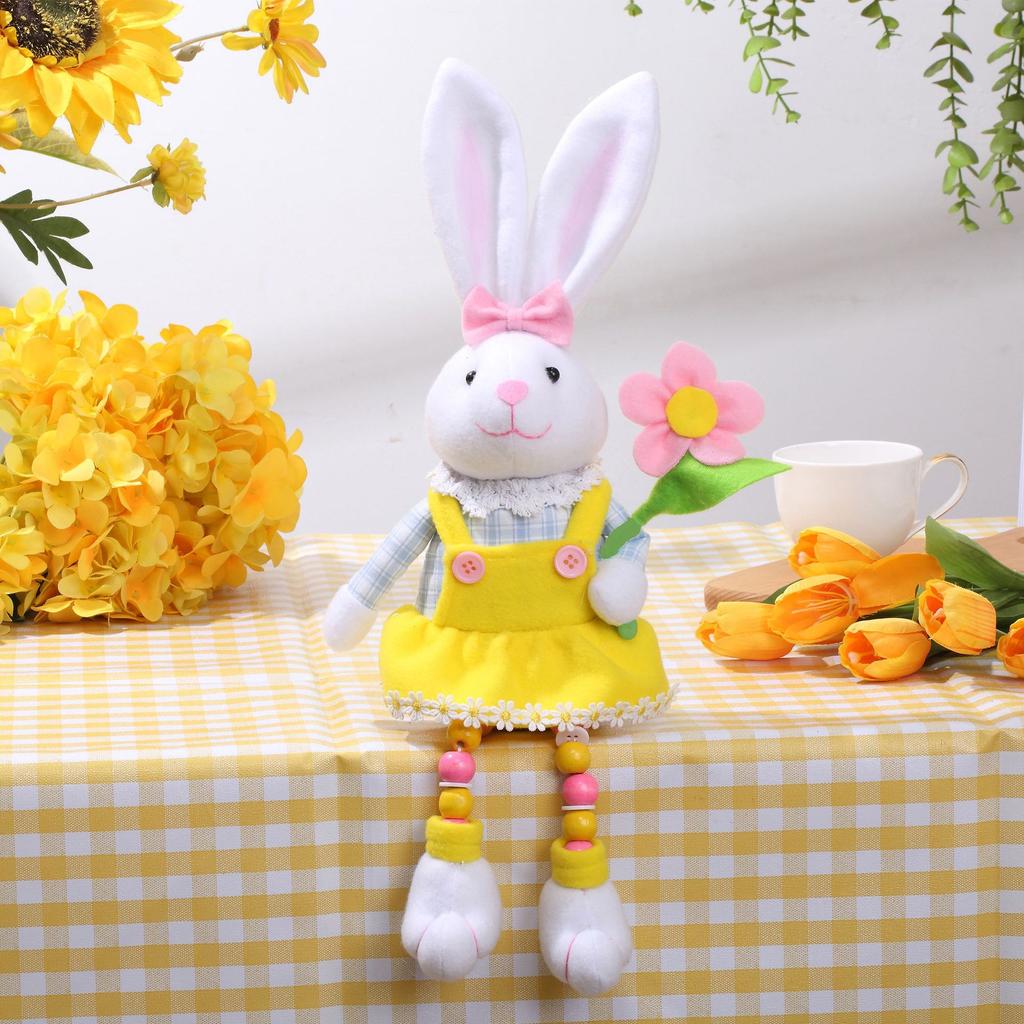 Adorable Bunny Holding Radish & Flower Doll: Plushie, Ornament, Home Decor, Easter & Christmas Gift