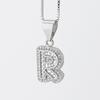 Cross Pendant with Micro Pave Cubic Zirconia - 26 Letter Options for DIY Jewelry Accessories