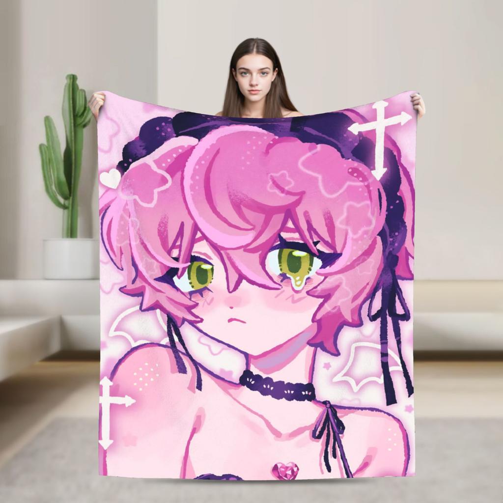 Alien Stage Anime Kawaii Blanket Flannel Mizi Sua Super Warm Throw Blankets for Bed Bedspread