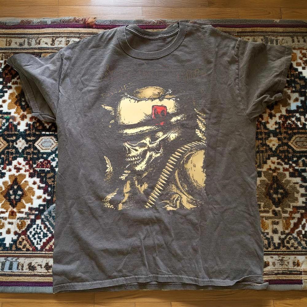 Alice In Chains Rooster Skull Vintage Style Unisex Charcoal TShirt Black Size S Unisex T-Shirt M