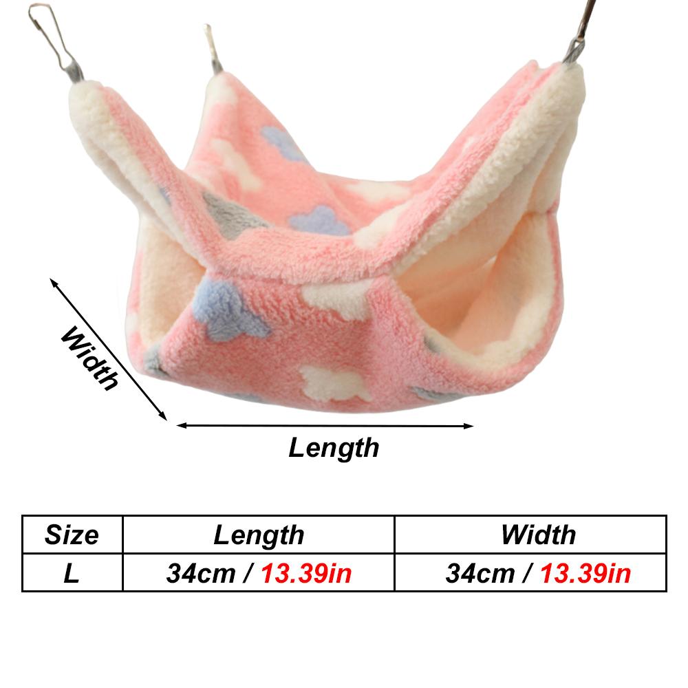 1 Stück Gemütliche Hängematte Haustiere Weich Warm Druck Schlafe Hängendes Bett Nest für Haustier Kleine Tiere Mäuse Hamster Eichhörnchen Plüsch Käfigzubehör
