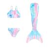 Girls Little Mermaid Dress Up Outfit Kids Mermaid Tail Costume +Top+ Panties Girl Halloween Cosplay Bikini Bathing Swimsuit Carnival Party Clothes KTB