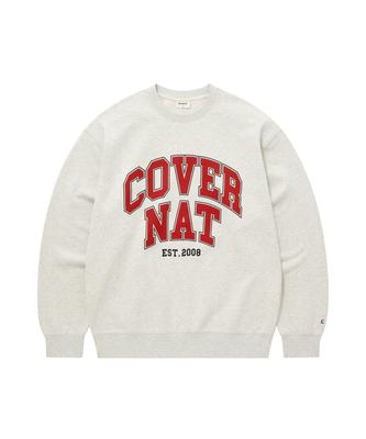 COVERNAT Arch Lettering Sweatshirt Oatmeal