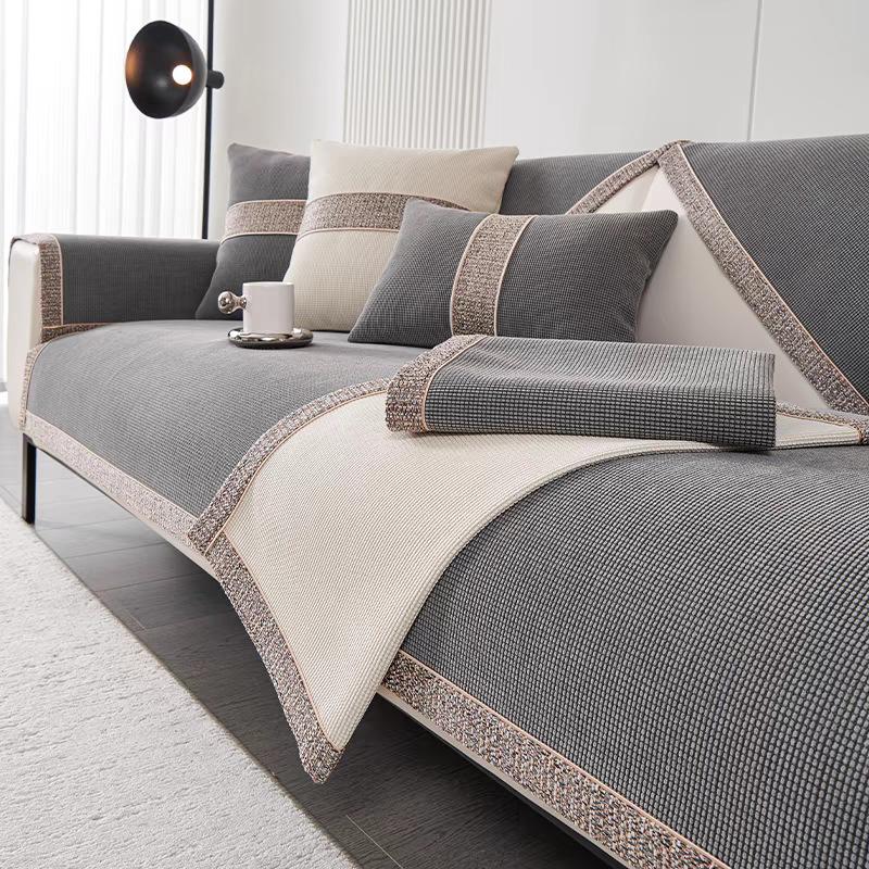 Sofa Cushion Universal Chenille Fabric Non-slip Seat Cushion Simple Leather Sofa Cover Suitable for Home Decoration In Offices, Bedrooms, Living Rooms