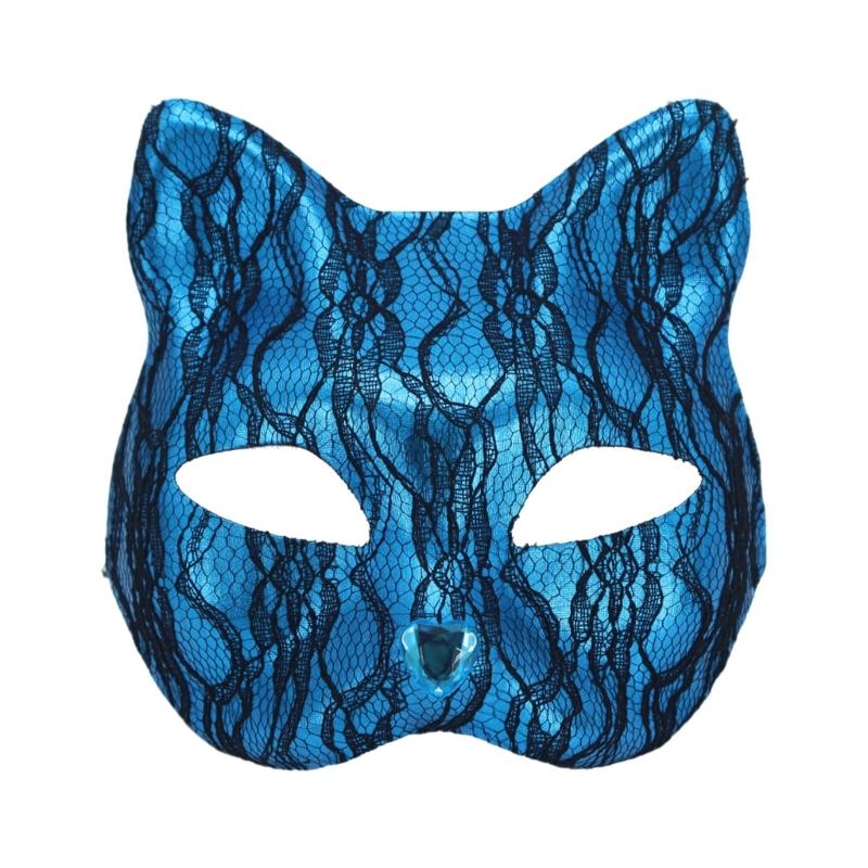 Elegant Cats Face Lace Snake Pattern Mask Costume Mask For Masquerades Ball Halloween Party And Cosplay